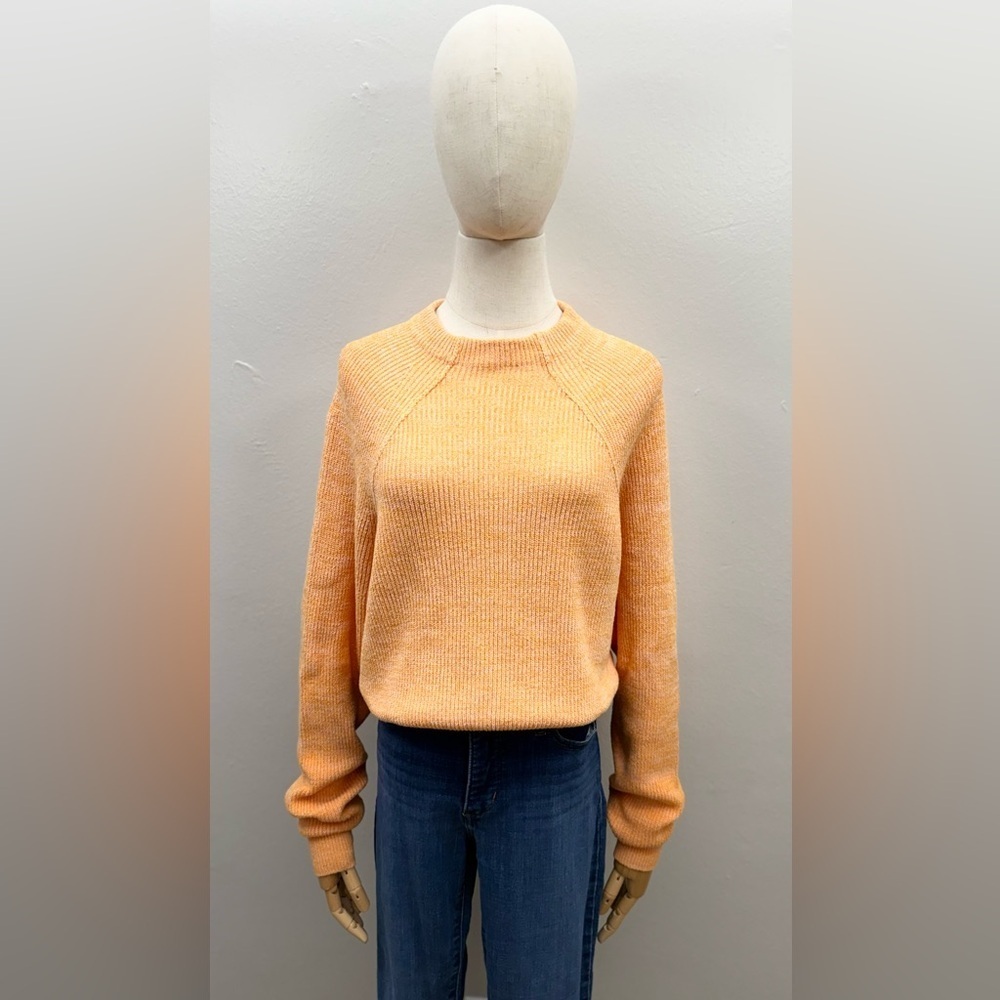 Free People Orange Ribbed Knit Sweater Size Small